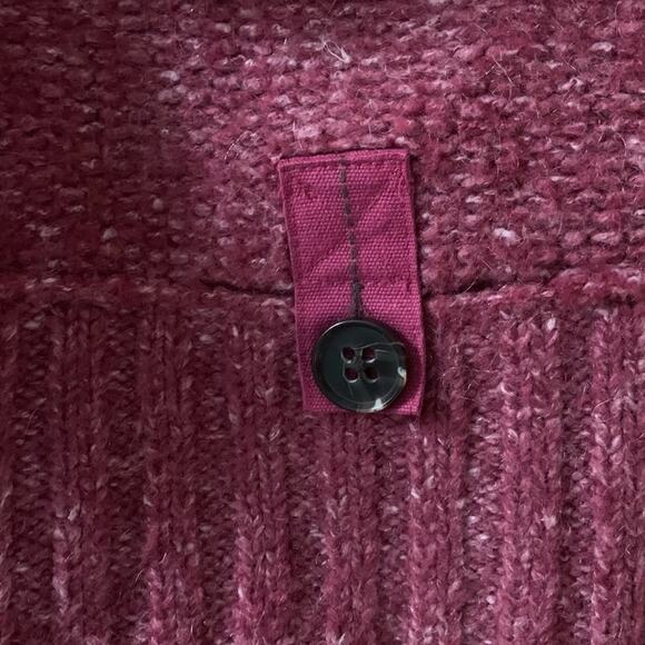 Lole M Wool Blend Marled Red Collared Button Popover Pullover Sweater Key Pocket - Picture 9 of 10